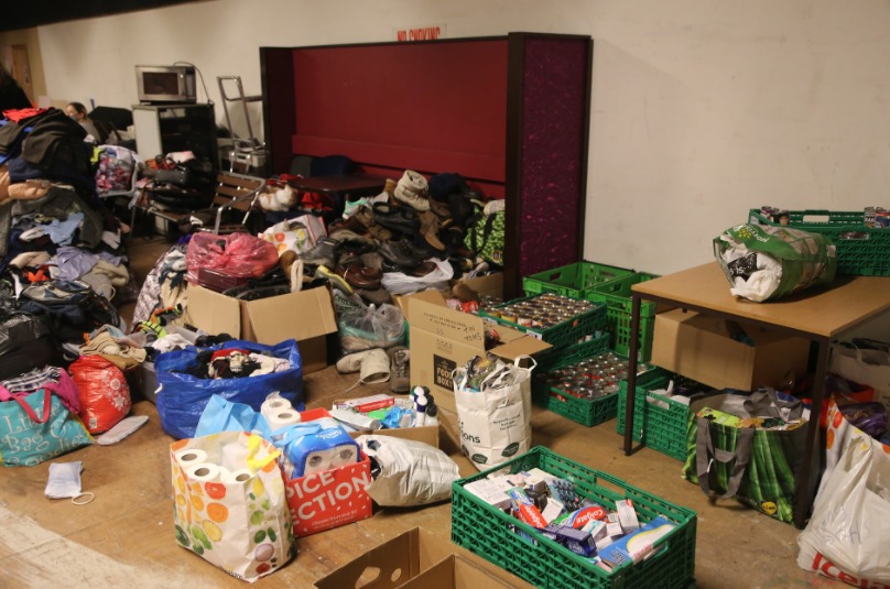 Thankful - The space helped One Love accept thousands of bags of donations